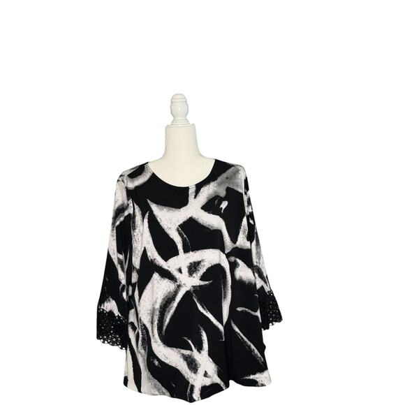 Alfani Womens 2X Top Unique Artistic Avant Garde Feminine Statement Crochet - Picture 1 of 7